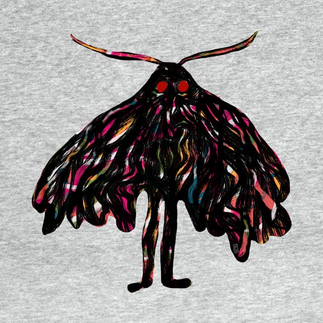 Watercolor Mothman by flywithsparrows